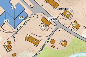 Kartbilde fra WMS-tjeneste av avviket