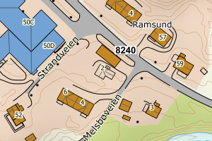 Kartbilde fra WMS-tjeneste av avviket