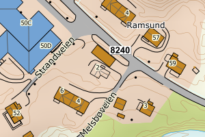Kartbilde fra WMS-tjeneste av avviket