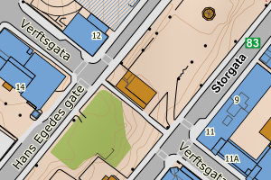 Kartbilde fra WMS-tjeneste av avviket