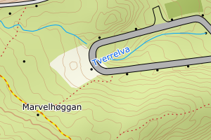 Kartbilde fra WMS-tjeneste av avviket
