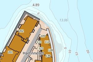 Kartbilde fra WMS-tjeneste av avviket