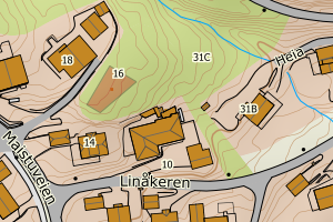 Kartbilde fra WMS-tjeneste av avviket