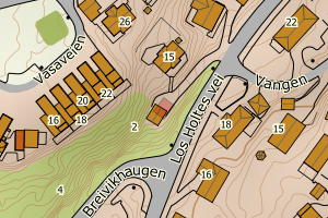 Kartbilde fra WMS-tjeneste av avviket