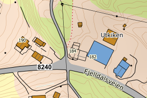 Kartbilde fra WMS-tjeneste av avviket