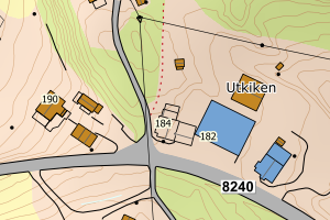 Kartbilde fra WMS-tjeneste av avviket