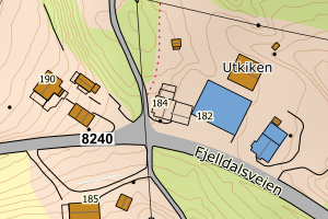 Kartbilde fra WMS-tjeneste av avviket