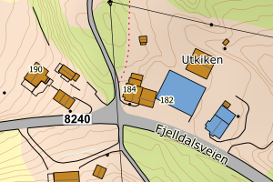 Kartbilde fra WMS-tjeneste av avviket