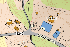Kartbilde fra WMS-tjeneste av avviket