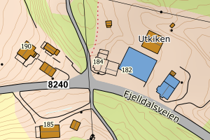 Kartbilde fra WMS-tjeneste av avviket