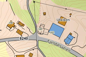 Kartbilde fra WMS-tjeneste av avviket