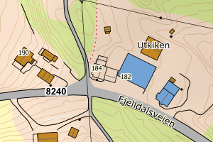 Kartbilde fra WMS-tjeneste av avviket