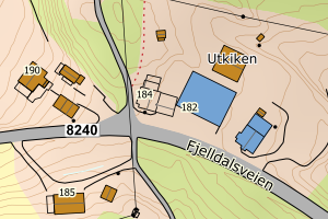Kartbilde fra WMS-tjeneste av avviket