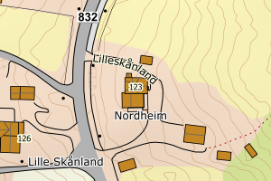 Kartbilde fra WMS-tjeneste av avviket