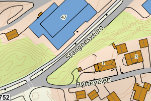 Kartbilde fra WMS-tjeneste av avviket