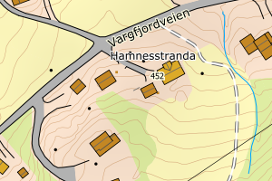 Kartbilde fra WMS-tjeneste av avviket