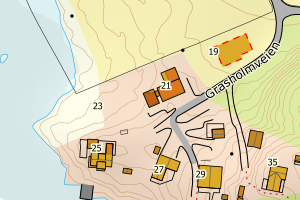 Kartbilde fra WMS-tjeneste av avviket