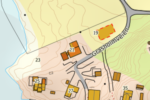 Kartbilde fra WMS-tjeneste av avviket