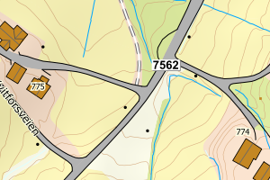 Kartbilde fra WMS-tjeneste av avviket