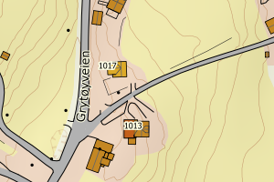 Kartbilde fra WMS-tjeneste av avviket