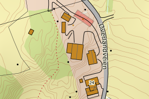 Kartbilde fra WMS-tjeneste av avviket