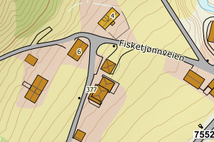 Kartbilde fra WMS-tjeneste av avviket