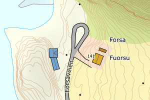 Kartbilde fra WMS-tjeneste av avviket