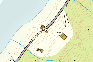 Kartbilde fra WMS-tjeneste av avviket