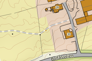 Kartbilde fra WMS-tjeneste av avviket