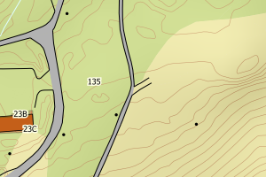 Kartbilde fra WMS-tjeneste av avviket