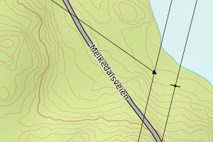 Kartbilde fra WMS-tjeneste av avviket