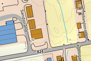 Kartbilde fra WMS-tjeneste av avviket