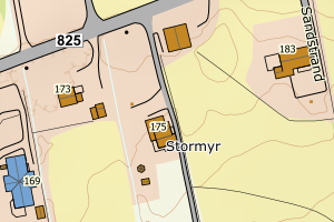 Kartbilde fra WMS-tjeneste av avviket