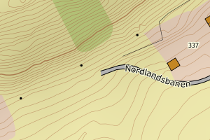 Kartbilde fra WMS-tjeneste av avviket