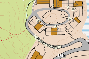 Kartbilde fra WMS-tjeneste av avviket