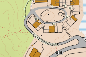 Kartbilde fra WMS-tjeneste av avviket