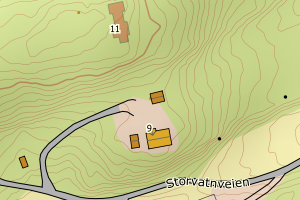 Kartbilde fra WMS-tjeneste av avviket