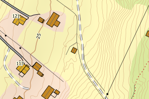 Kartbilde fra WMS-tjeneste av avviket
