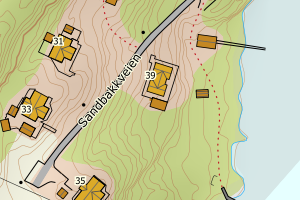 Kartbilde fra WMS-tjeneste av avviket