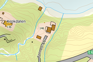 Kartbilde fra WMS-tjeneste av avviket