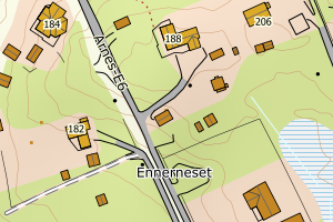 Kartbilde fra WMS-tjeneste av avviket