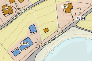 Kartbilde fra WMS-tjeneste av avviket