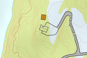 Kartbilde fra WMS-tjeneste av avviket