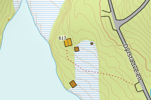 Kartbilde fra WMS-tjeneste av avviket