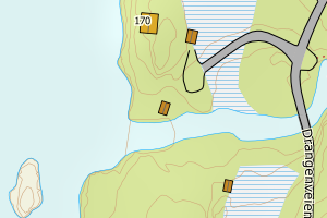 Kartbilde fra WMS-tjeneste av avviket