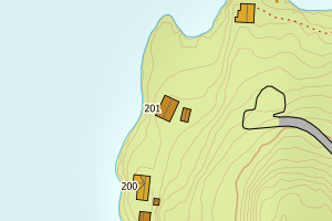 Kartbilde fra WMS-tjeneste av avviket