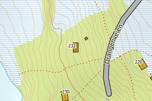 Kartbilde fra WMS-tjeneste av avviket
