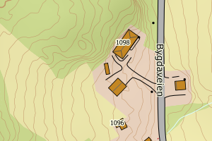 Kartbilde fra WMS-tjeneste av avviket