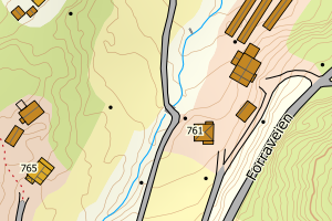 Kartbilde fra WMS-tjeneste av avviket