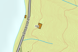 Kartbilde fra WMS-tjeneste av avviket